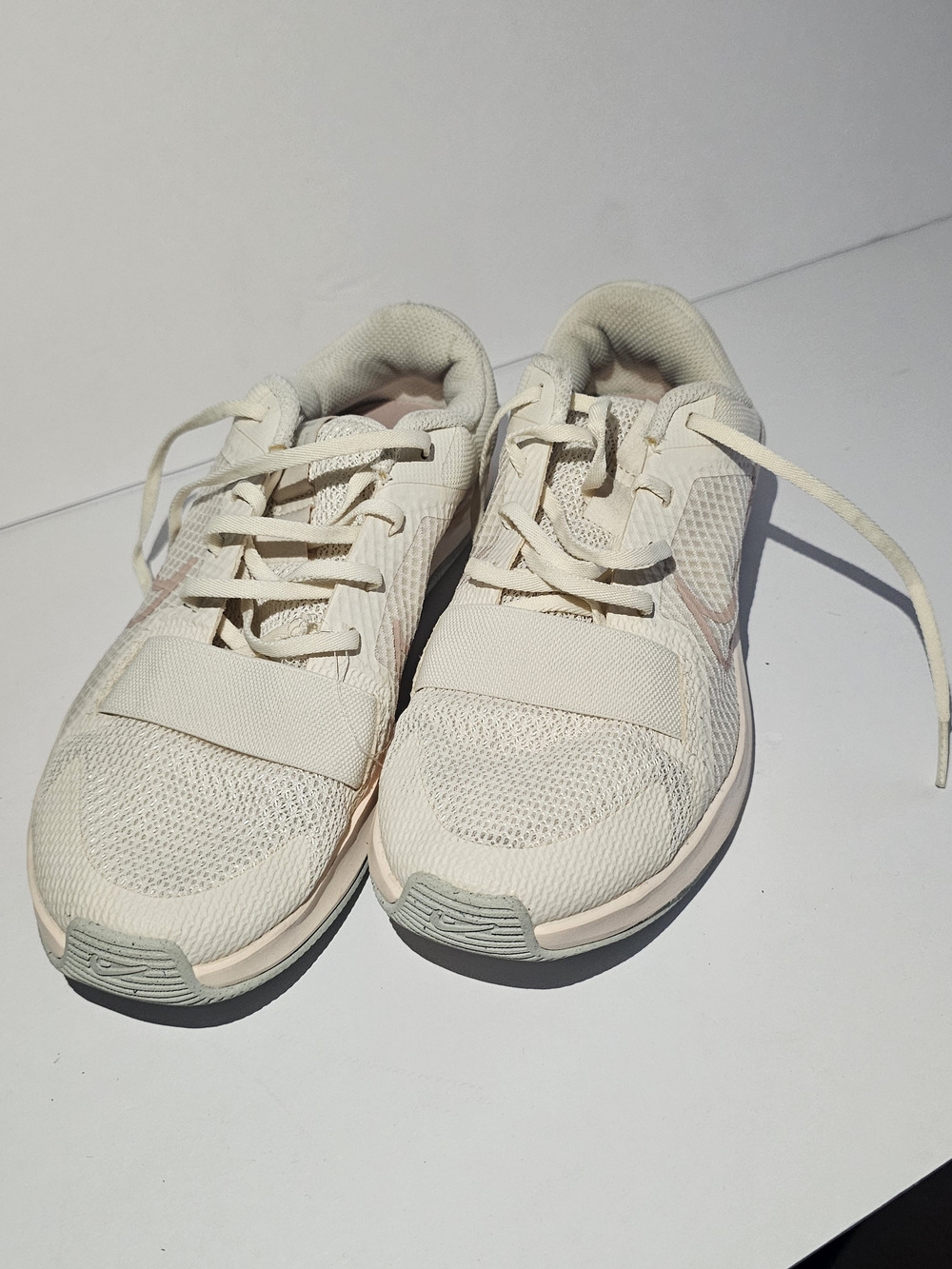 Nike women Cream and Light Pink Mesh Sneakers